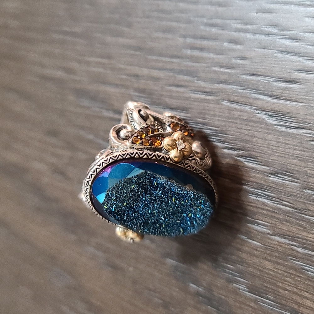 Barbara Bixby 925 and 18kt Gold Drusy ring